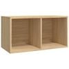 vidaXL &Scaron;katla za shranjevanje plo&scaron;č sonoma hrast 71x34x36 cm kons. les