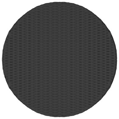 vidaXL Vrtna miza črna 70x70x73 cm poli ratan