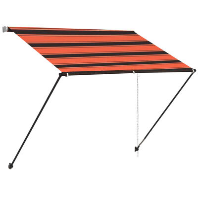 vidaXL Zložljiva tenda z LED lučmi 200x150 cm oranžna in rjava