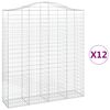 vidaXL Obokane gabion ko&scaron;are 12 kos 200x50x220/240 cm pocinkano železo