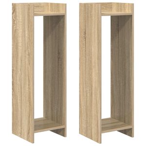 vidaXL Stojalo za rastline s polico Sonoma hrast 30 x 30 x 100 cm