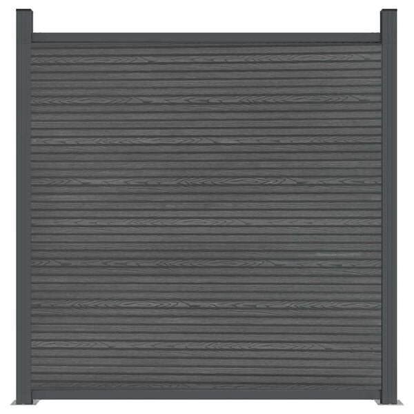 vidaXL Ograjni panel WPC siv 180x186 cm