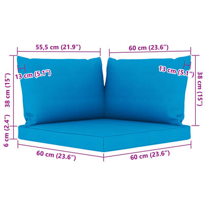 vidaXL Vrtna sedežna garnitura 6-delna s svetlo modrimi blazinami