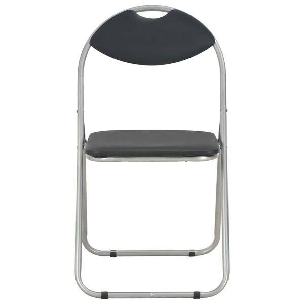 vidaXL Zložljivi jedilni stoli 4 kosi črno umetno usnje