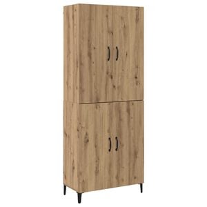 vidaXL Visok predalnik 2 pcs Umetni hrast Konstruiran les