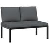 vidaXL Vrtna klop z blazinami črn aluminij