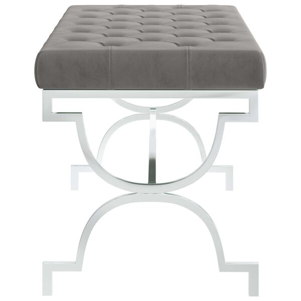 vidaXL Klop 99 cm siv žamet in nerjaveče jeklo