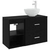 vidaXL Komplet pohi&scaron;tva za kopalnico 2 pcs Črni hrast Inženirski les