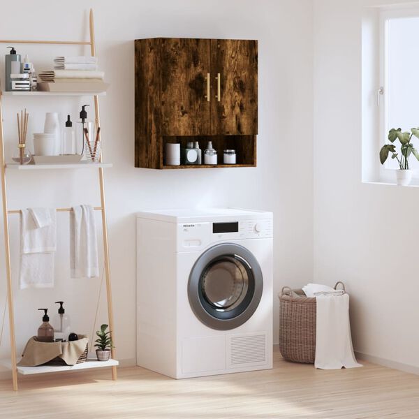 vidaXL Stenska omarica dimljeni hrast 60x31x70 cm inženirski les