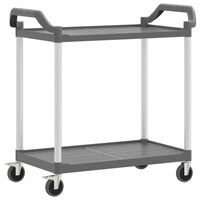 vidaXL 2-nadstropni voziček siv 99x50x97 cm aluminij