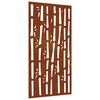 vidaXL Vrtna stenska dekoracija 105x55 cm corten jeklo bambus