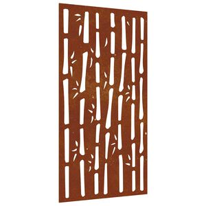 vidaXL Vrtna stenska dekoracija 105x55 cm corten jeklo bambus