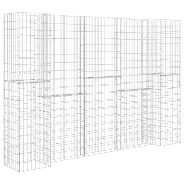 vidaXL Korito za rastline gabion H-oblike jeklo 260x40x200 cm