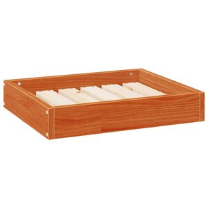 vidaXL Leži&scaron;če za psa Voskast rjav 51,5 x 44 x 9 cm Masivno borovo les