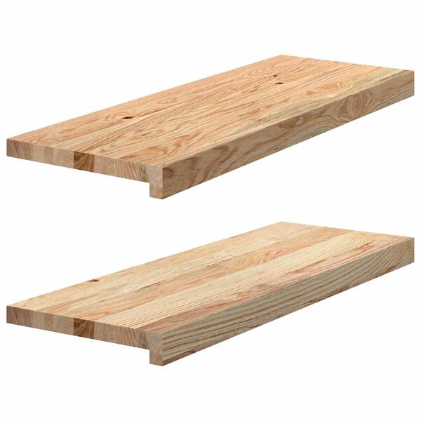 vidaXL Podloge za stopnice 2 kosa 70x25x2 cm trdna hrastovina