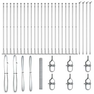 vidaXL Steber ograje. Srebrna