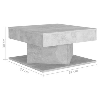 vidaXL Klubska mizica betonsko siva 57x57x30 cm iverna plošča