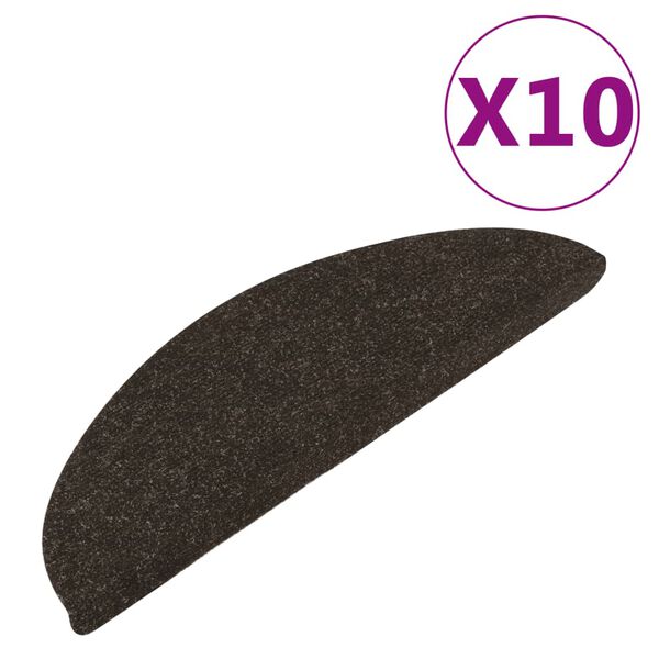 vidaXL Preproge za stopnice samolepilne 10 kosov antracit 56x17x3 cm