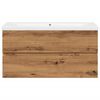vidaXL omarica za umivalnik z vgrajenim umivalnikom Artisan Oak