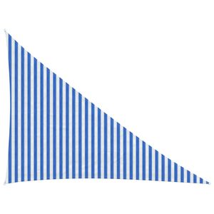 vidaXL Senčna platna 3 x 4 x 5 m HDPE Trikotna Modra in bela