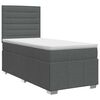 vidaXL Postelja boxspring z vzmetnico Temno siva 100 x 200 cm Blago