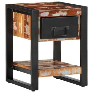 vidaXL Nočna omarica večbarvna 35x34x45 cm trden predelan les