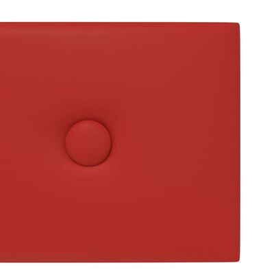 vidaXL Stenski paneli 12 kosov vinsko rdeči 90x15 cm um. usnje 1,62 m²