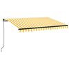 vidaXL Ročno zložljiva tenda 350x250 cm rumena in bela
