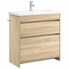 vidaXL Komplet pohi&scaron;tva za kopalnico Sonoma hrast 81 x 40 x 84,5 cm