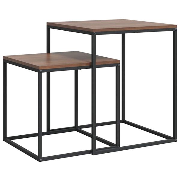 vidaXL Klubska mizica 2 kosa inženirski les in kovina