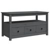 vidaXL Klubska mizica siva 102x49x55 trdna borovina