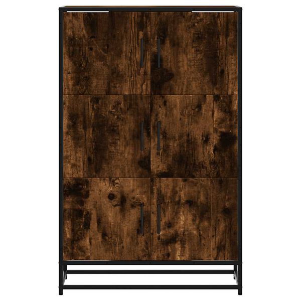 vidaXL Visoka omara dimljen hrast 68x35x106,5 cm inž. les in kovina