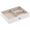 vidaXL Jewellery Box 6-Layer z ogledalom zaklenljiv Bela