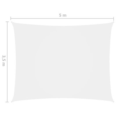 vidaXL Senčno jadro oksford blago pravokotno 3,5x5 m belo
