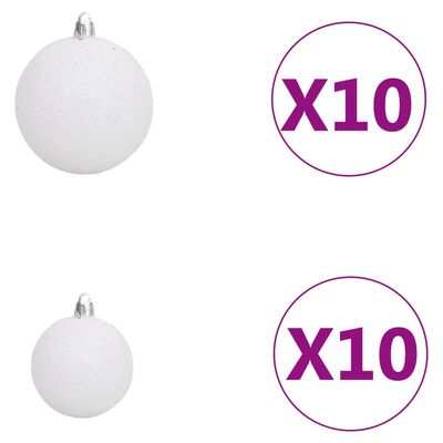 vidaXL Umetna novoletna jelka z LED lučkami, bučkami in storži 240 cm