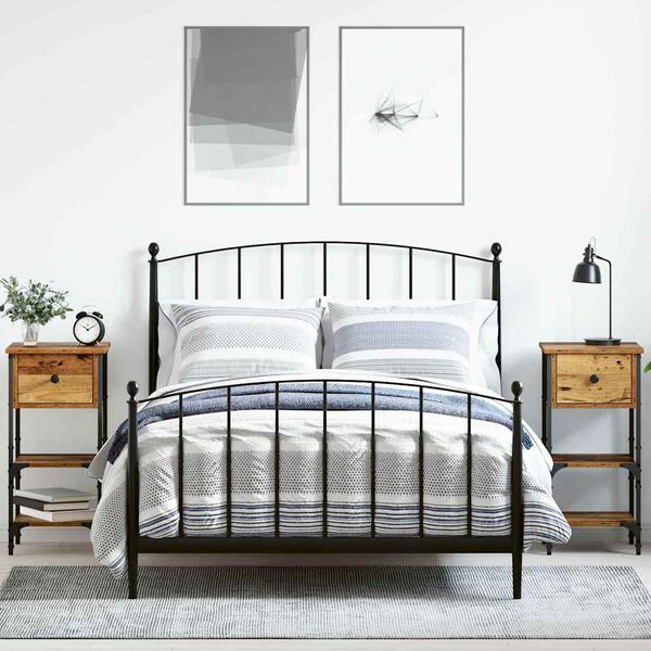 vidaXL Nočna omarica s predalom 2 pcs Rjava 33,5 x 36 x 70 cm