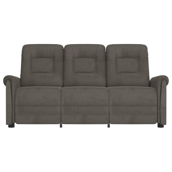 vidaXL Masažni trosed temno sivo blago iz mikrovlaken