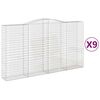 vidaXL Obokane gabion ko&scaron;are 9 kosa 400x50x220/240 cm pocinkano železo