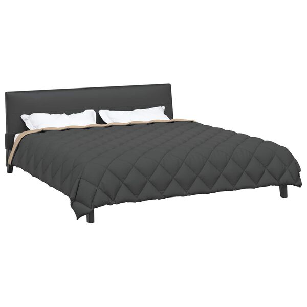 vidaXL Zimska posteljnina Antracita in taupe 220 x 200 cm Mikrovlakna