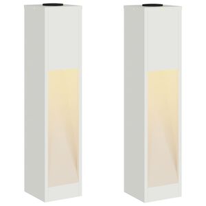 vidaXL Sončna LED svetilka za pot 2 kos Toplo bela 18 x 18 x 80 cm