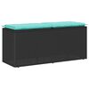 vidaXL Vrtna klop z blazino Črna 110x40x44 cm Poliedrični ratan