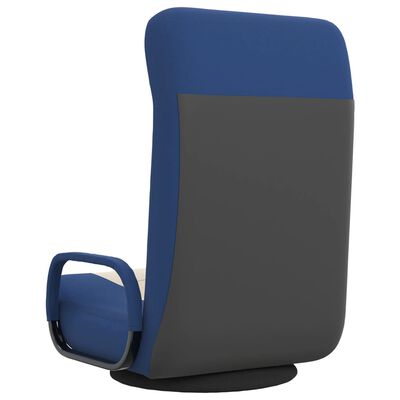 vidaXL Vrtljiv talni stol modro in krem blago