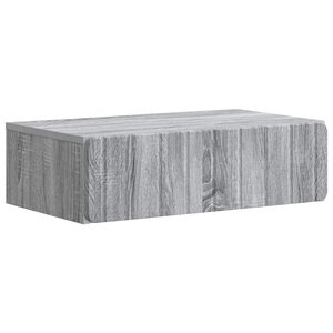 vidaXL Stenska stranska miza Siva Sonoma 59 x 34,5 x 17 cm