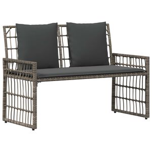vidaXL Zunanja klop 2 -Seater 116 x 55 x 82 cm Jeklo in poli ratan
