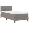 vidaXL Postelja z vzmetnico z vzmetnico z LED Taupe 80 x 200 cm blago