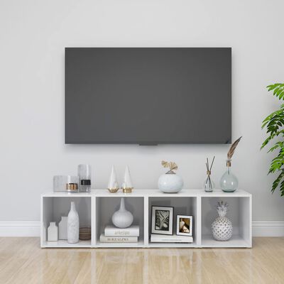 vidaXL TV omarice 2 kosa visok sijaj bele 37x35x37 cm iverna plošča