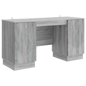 vidaXL Miza Siva Sonoma 142,5 x 50 x 75 cm Inženirski les