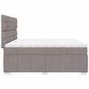 vidaXL Box spring postelja z vzmetnico taupe 200x200 cm blago