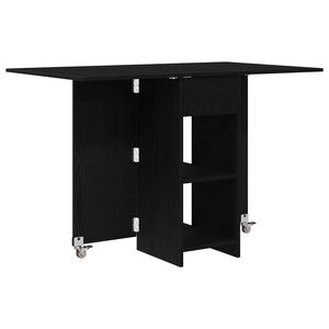 vidaXL Jedilna miza 115 x 70 x 75 cm Inženirski les Črni hrast