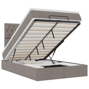 vidaXL Otomanski posteljni okvir z vzmetnico taupe 120x200 cm blago